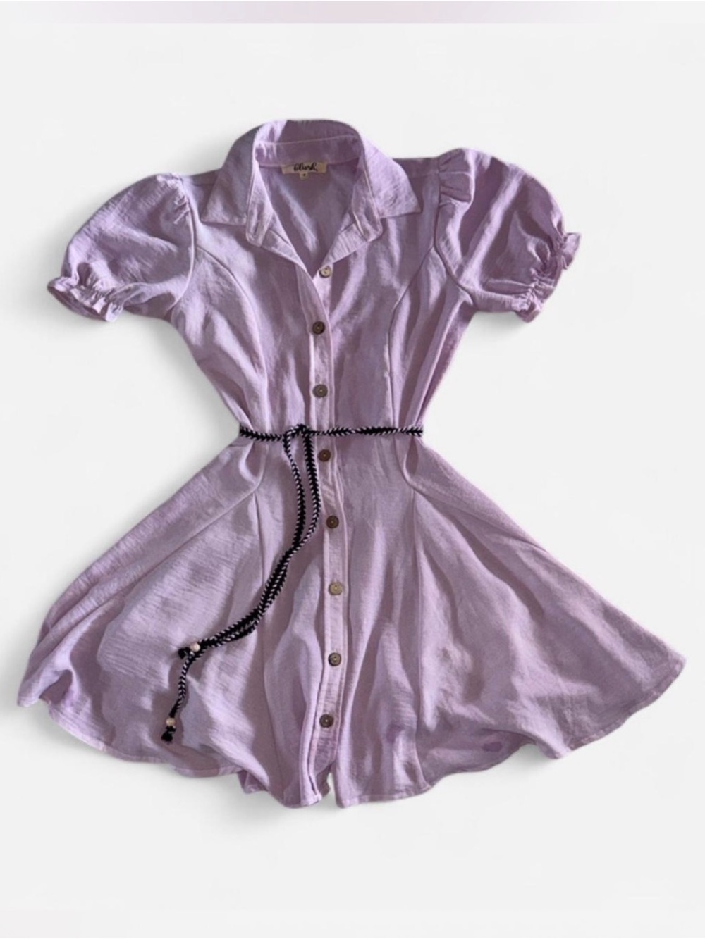 Blush Lavender Button-Front Midi Dress